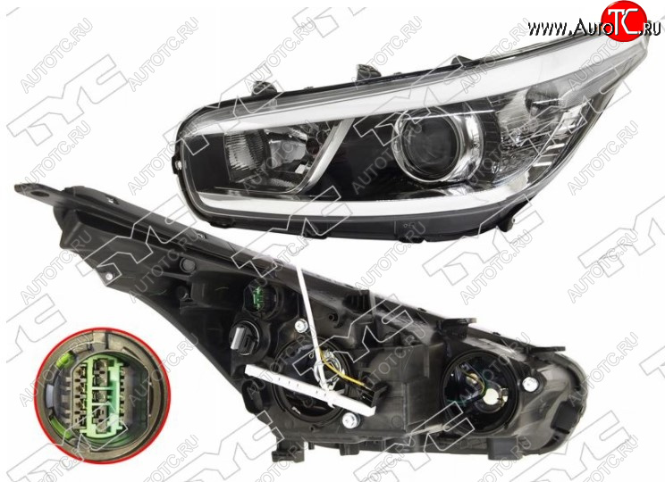 15 599 р. Левая фара передняя TYC (галоген) KIA Ceed 2 JD дорестайлинг универсал (2012-2016)  с доставкой в г. Майкоп