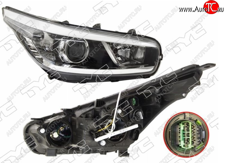 15 599 р. Правая фара передняя TYC (галоген) KIA Ceed 2 JD дорестайлинг универсал (2012-2016)  с доставкой в г. Майкоп