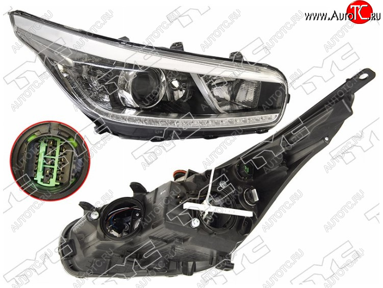 8 399 р. Правая фара передняя TYC (галоген, LED) KIA Ceed 2 JD дорестайлинг универсал (2012-2016)  с доставкой в г. Майкоп