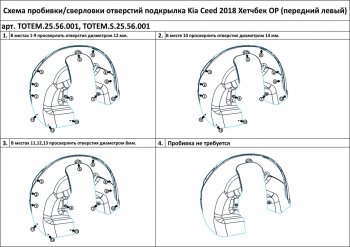 Правый подкрылок передний TOTEM (с шумоизоляцией) KIA Ceed 3 CD хэтчбэк (2018-2025)