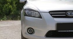 919 р. Реснички на фары RA KIA Ceed 1 ED дорестайлинг, хэтчбэк 5 дв. (2006-2010) (Поверхность глянец (под окраску), Неокрашенные)  с доставкой в г. Майкоп. Увеличить фотографию 2