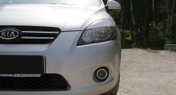 919 р. Реснички на фары RA KIA Ceed 1 ED дорестайлинг, хэтчбэк 5 дв. (2006-2010) (Поверхность глянец (под окраску), Неокрашенные)  с доставкой в г. Майкоп. Увеличить фотографию 3
