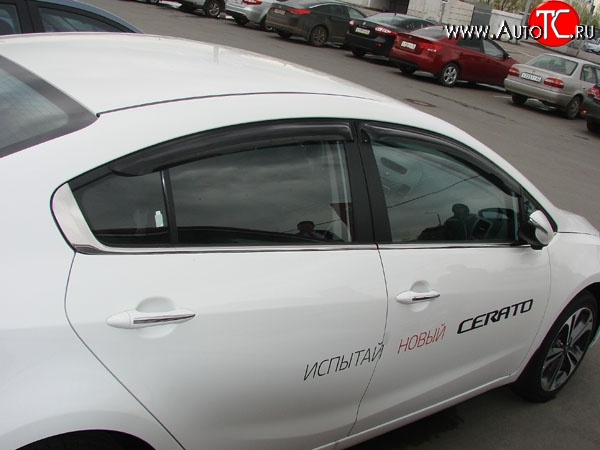 3 199 р. Дефлекторы окон (ветровики) 4 шт. Novline KIA Cerato 3 YD дорестайлинг седан (2013-2016)  с доставкой в г. Майкоп