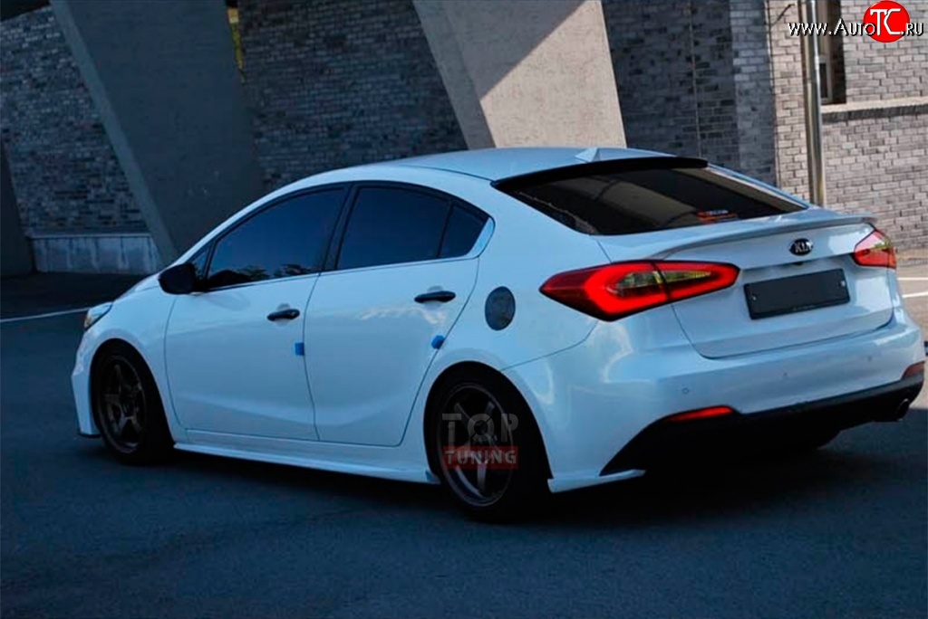 5 499 р. Накладки на задний бампер Drive  KIA Cerato  3 YD (2013-2016) дорестайлинг седан (Неокрашенная)  с доставкой в г. Майкоп