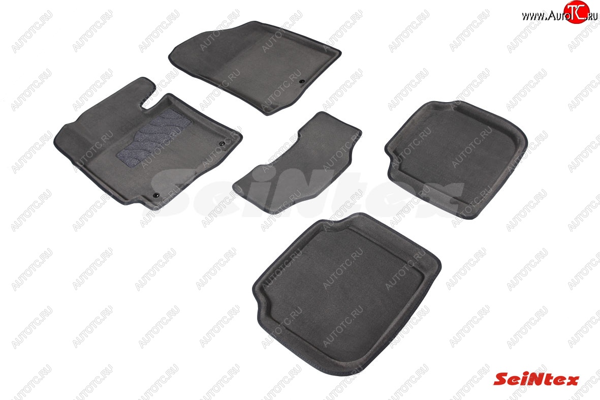 5 249 р. Комплект 3D ковриков в салон (ворсовые / серые) Seintex  KIA Cerato  3 YD (2013-2019) дорестайлинг седан, рестайлинг седан  с доставкой в г. Майкоп