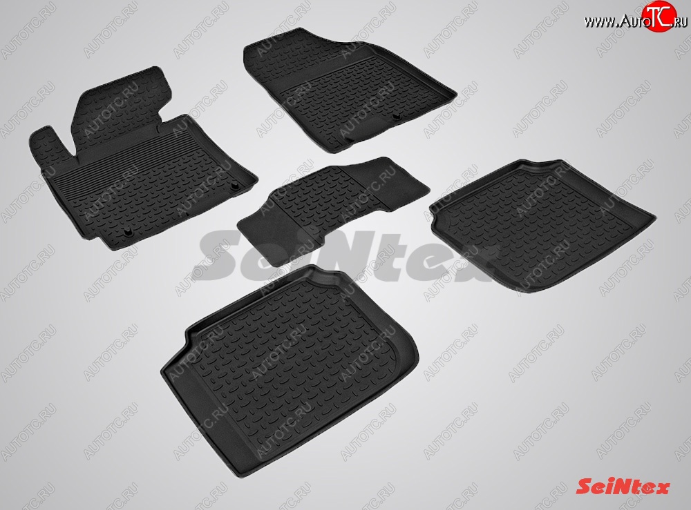 3 149 р. Износостойкие коврики в салон с высоким бортом SeiNtex Premium 4 шт. (резина)  KIA Cerato  3 YD (2013-2016) дорестайлинг седан  с доставкой в г. Майкоп