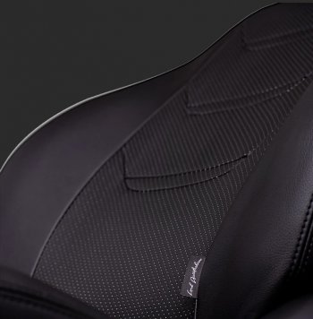 7 399 р. Чехлы для сидений Lord Autofashion Турин 2 (экокожа, спинка 40/60, 2 П- и 1 Г-образных подголовника) KIA Cerato 3 YD дорестайлинг седан (2013-2016) (Черный, вставка черная/черная, строчка черная)  с доставкой в г. Майкоп. Увеличить фотографию 2