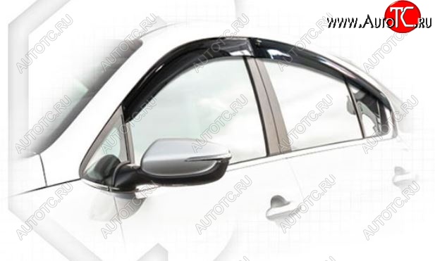 2 199 р. Дефлектора окон CA-Plastiс KIA Cerato 3 YD рестайлинг седан (2016-2019) (Classic полупрозрачный, Без хром молдингов)  с доставкой в г. Майкоп