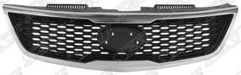 2 269 р. Решётка радиатора SAT (хром молдинг) KIA Forte седан (2008-2013) (Неокрашенная)  с доставкой в г. Майкоп. Увеличить фотографию 2