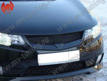 2 999 р. Решетка радиатора (без сетки) MV-Tuning KIA Cerato 2 TD седан (2008-2013) (Неокрашенная)  с доставкой в г. Майкоп. Увеличить фотографию 3