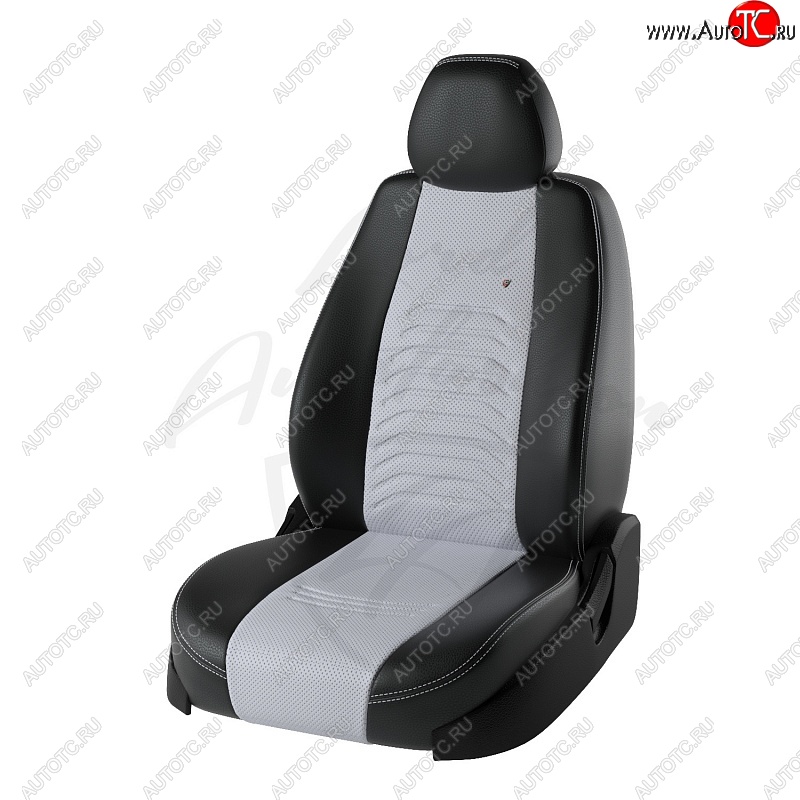 7 799 р. Чехлы для сидений (к-я Comfort) Lord Autofashion Денвер (экокожа) KIA Cerato 2 TD седан (2008-2013) (Чёрный, вставка белая)  с доставкой в г. Майкоп