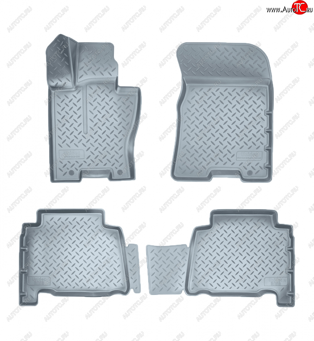 3 199 р. Коврики салона Norplast Unidec (с напольной педалью)  KIA Mohave  HM2 (2019-2022) (серые)  с доставкой в г. Майкоп