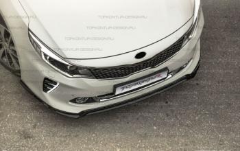 8 499 р. Юбка переднего бампера (только GT-Line бампер) TopKontur Design KIA Optima 4 JF дорестайлинг седан (2016-2018) (Неокрашенная)  с доставкой в г. Майкоп. Увеличить фотографию 3