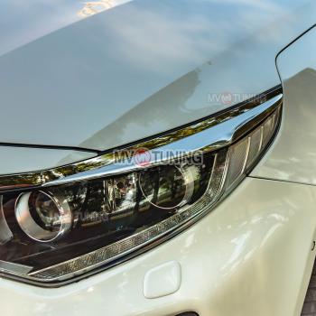 1 799 р. Реснички на фары MV-Tuning KIA Optima 4 JF дорестайлинг универсал (2015-2018) (Неокрашенные)  с доставкой в г. Майкоп. Увеличить фотографию 2