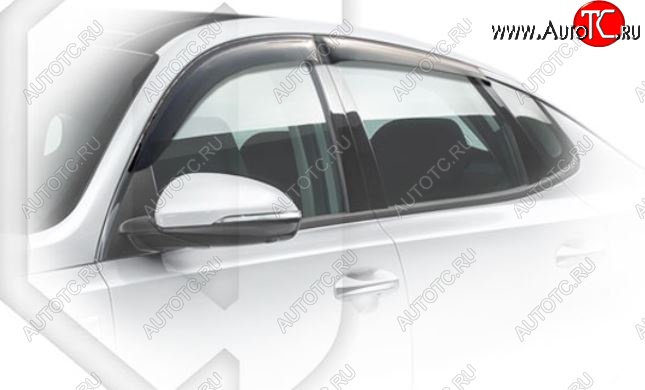 2 099 р. Дефлектора окон CA-Plastiс KIA Optima 4 JF дорестайлинг седан (2016-2018) (Classic полупрозрачный, Без хром.молдинга)  с доставкой в г. Майкоп