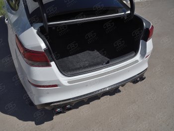 1 479 р. Защитная накладка заднего бампера Russtal KIA Optima JF седан рестайлинг (2018-2020) (Нержавейка шлифованная без надписи)  с доставкой в г. Майкоп. Увеличить фотографию 2