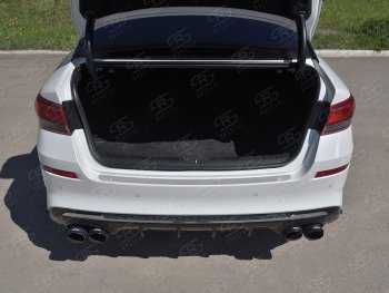 Защитная накладка заднего бампера Russtal KIA Optima JF седан рестайлинг (2018-2020) (Нержавейка полированная)