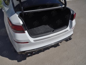1 479 р. Защитная накладка заднего бампера Russtal KIA Optima JF седан рестайлинг (2018-2020) (Нержавейка полированная)  с доставкой в г. Майкоп. Увеличить фотографию 3