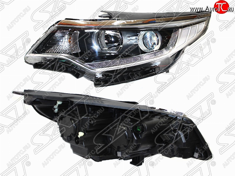 8 399 р. Левая фара передняя SAT (галоген, LED) KIA Optima 4 JF дорестайлинг седан (2016-2018)  с доставкой в г. Майкоп