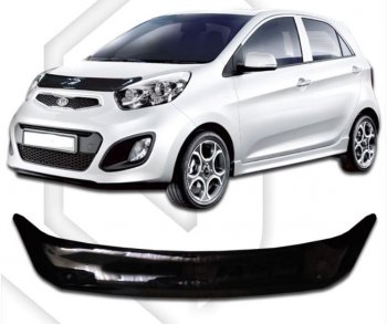 Дефлектор капота CA-Plastic KIA Picanto 2 TA хэтчбэк 5 дв. рестайлинг (2015-2017)