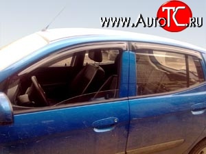 746 р. Дефлекторы окон (ветровики) Novline 4 шт KIA Picanto 2 TA хэтчбэк 5 дв. дорестайлинг (2011-2015)  с доставкой в г. Майкоп