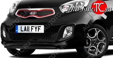 5 949 р. Передний бампер 3D NSP KIA Picanto 2 TA хэтчбэк 3 дв. дорестайлинг (2011-2015) (Неокрашенный)  с доставкой в г. Майкоп