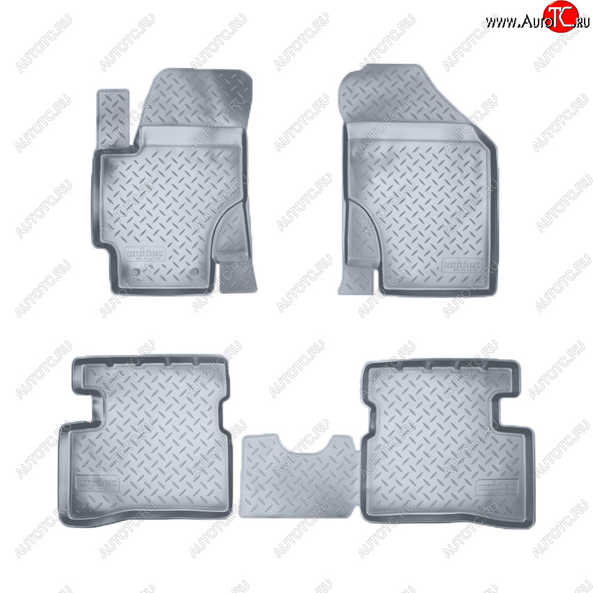 2 699 р. Коврики салона Norplast Unidec  KIA Rio ( 2 JB,  4 FB) (2005-2025) дорестайлинг седан, дорестайлинг, хэтчбэк 5 дв., рестайлинг, хэтчбэк 5 дв., рестайлинг седан (Цвет: серый)  с доставкой в г. Майкоп