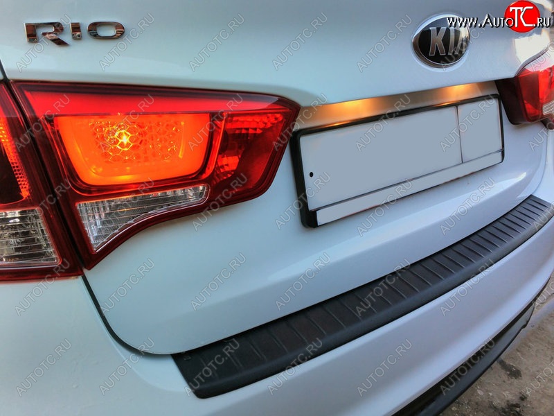 1 089 р. Накладка защитная на задний бампер Yuago KIA Rio 3 QB дорестайлинг седан (2011-2015)  с доставкой в г. Майкоп