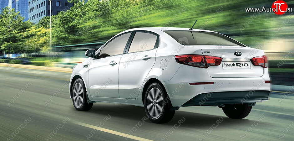 4 749 р. Задний бампер Стандартный KIA Rio 3 QB рестайлинг седан (2015-2017) (Окрашенный)  с доставкой в г. Майкоп