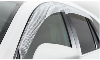 2 199 р. Дефлектора окон CA-Plastic KIA Rio 3 QB дорестайлинг седан (2011-2015) (Серия Art белая, Без хром.молдинга, Крепление только на скотч)  с доставкой в г. Майкоп. Увеличить фотографию 2