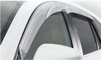 2 199 р. Дефлектора окон CA-Plastic KIA Rio 3 QB дорестайлинг седан (2011-2015) (Серия Art серебро, Без хром.молдинга, Крепление только на скотч)  с доставкой в г. Майкоп. Увеличить фотографию 2
