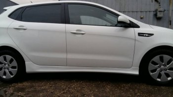 4 099 р. Пороги накладки Drive KIA Rio 3 QB хэтчбек 5 дв. дорестайлинг (2011-2015) (Неокрашенные)  с доставкой в г. Майкоп. Увеличить фотографию 2