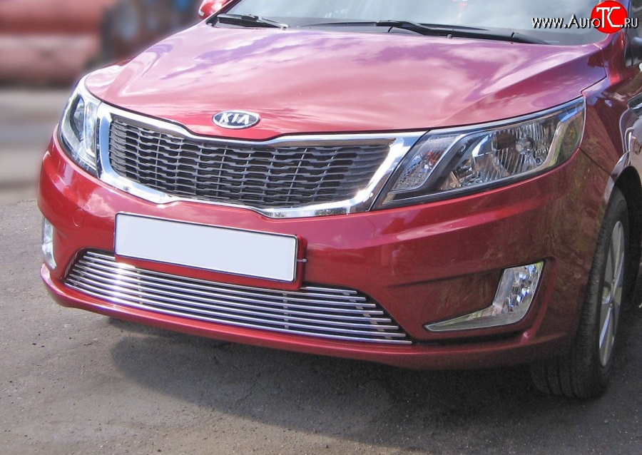5 199 р. Декоративная вставка воздухозаборника QB Berkut KIA Rio 3 QB хэтчбек 5 дв. дорестайлинг (2011-2015)  с доставкой в г. Майкоп