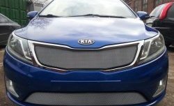 1 539 р. Нижняя сетка на бампер Russtal (хром) KIA Rio 3 QB хэтчбек 5 дв. дорестайлинг (2011-2015)  с доставкой в г. Майкоп. Увеличить фотографию 2