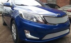 1 539 р. Нижняя сетка на бампер Russtal (хром) KIA Rio 3 QB хэтчбек 5 дв. дорестайлинг (2011-2015)  с доставкой в г. Майкоп. Увеличить фотографию 3