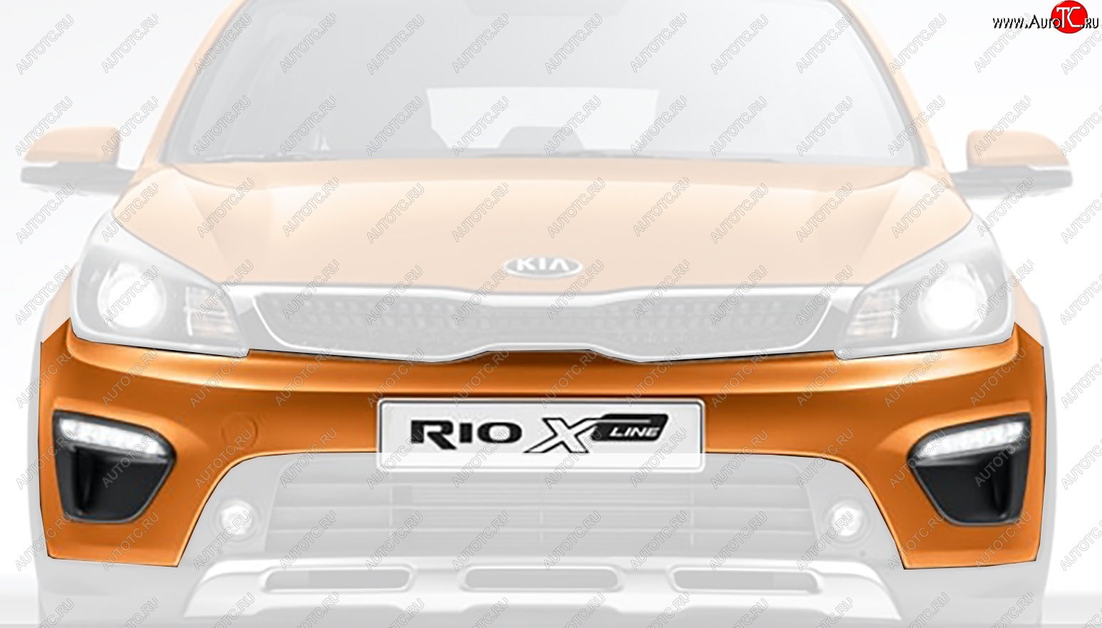 12 949 р. Бампер передний Оригинал (верхняя часть) KIA Rio X-line (2017-2021) (Неокрашенный)  с доставкой в г. Майкоп