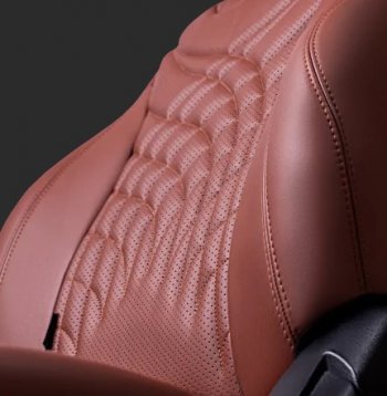 17 999 р. Чехлы для сидений Lord Autofashion Байрон ЖУК (экокожа, спинка 60/40, 3 Г-образных подголовника)  KIA Rio ( 4 FB,  X-line,  4 YB,  X) (2016-2025) дорестайлинг седан, дорестайлинг, хэтчбэк, рестайлинг, рестайлинг седан, рестайлинг, хэтчбэк (Коричневый, вставка коричневая, строчка коричневая)  с доставкой в г. Майкоп. Увеличить фотографию 2
