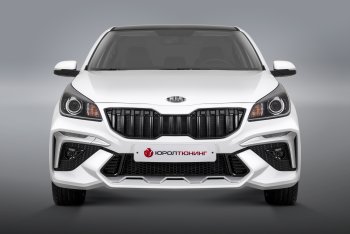 18 799 р. Передний бампер ROTOR KIA Rio 4 FB дорестайлинг седан (2016-2020) (Неокрашенный, без накладок ДХО)  с доставкой в г. Майкоп. Увеличить фотографию 3