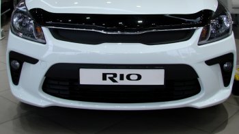 3 299 р. Дефлектор капота SIM KIA Rio 4 FB дорестайлинг седан (2016-2020)  с доставкой в г. Майкоп. Увеличить фотографию 2