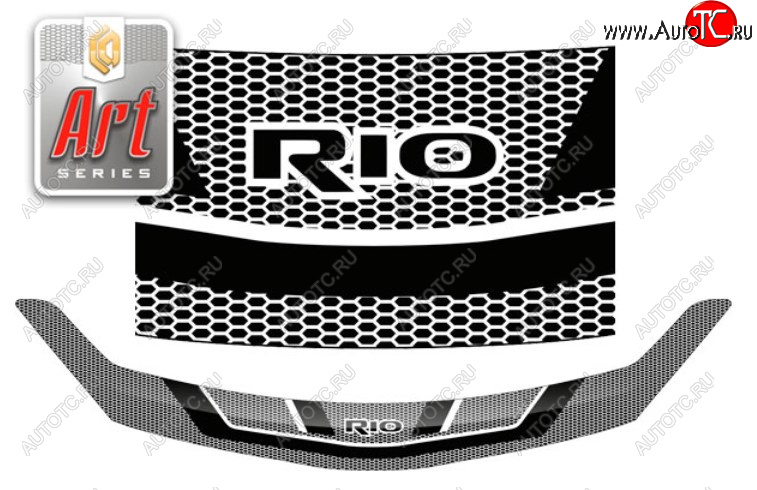 2 199 р. Дефлектор капота на CA-Plastic  KIA Rio  X (2020-2025) рестайлинг (Серия Art белая)  с доставкой в г. Майкоп
