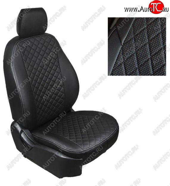 6 449 р. Чехлы Seintex (экокожа/ромб)  KIA Rio  2 JB (2005-2009) дорестайлинг седан  с доставкой в г. Майкоп