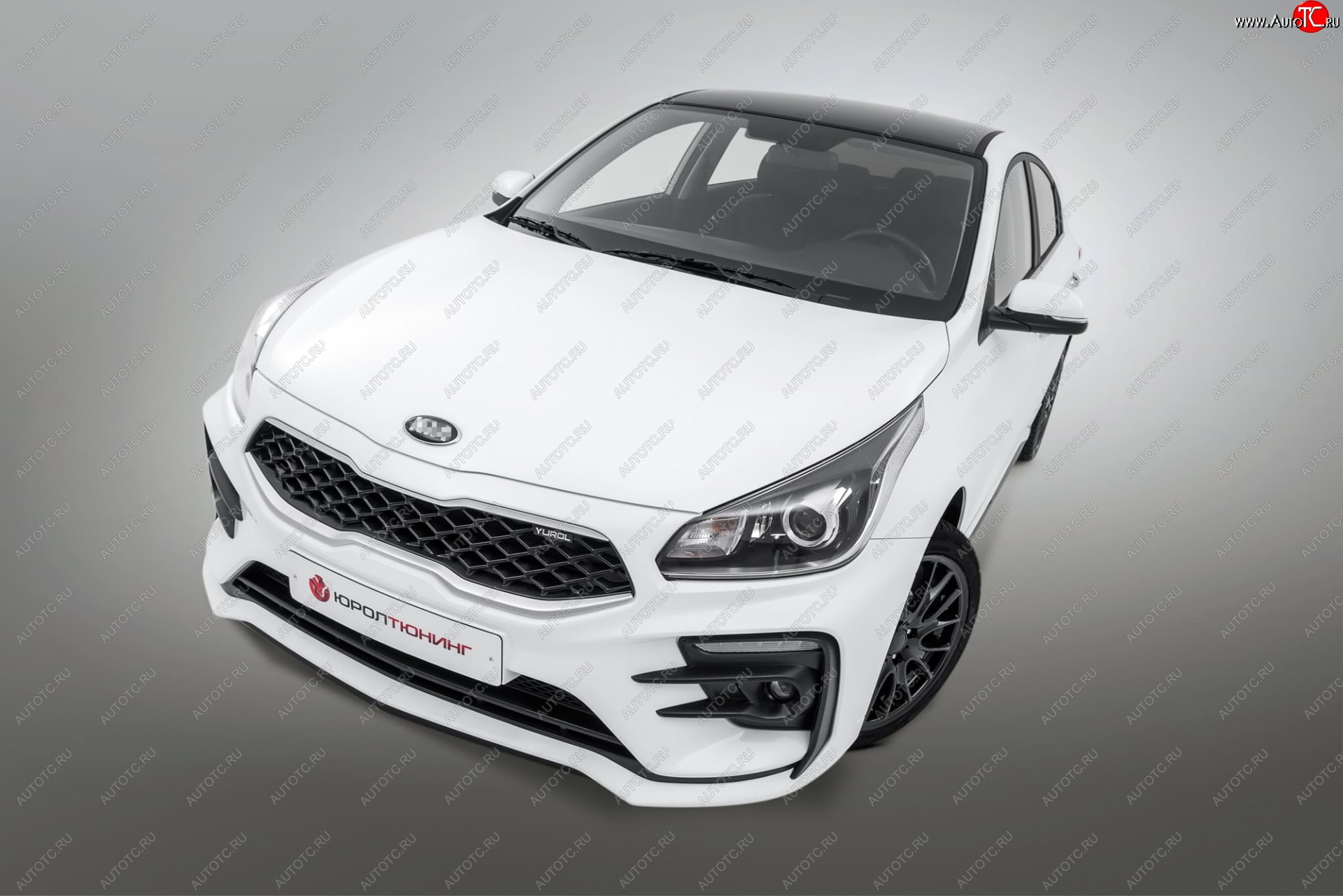20 799 р. Передний бампер Kudos LUX KIA Rio 4 FB дорестайлинг седан (2016-2020) (Под прямоугольные ДХО с ПТФ, Неокрашенный)  с доставкой в г. Майкоп
