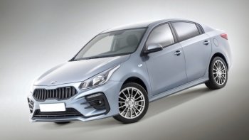 18 199 р. Передний бампер Kudos Original KIA Rio 4 FB дорестайлинг седан (2016-2020) (Под прямоугольные ДХО с ПТФ, Неокрашенный)  с доставкой в г. Майкоп. Увеличить фотографию 3