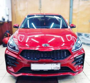 18 199 р. Передний бампер Kudos Original KIA Rio 4 FB дорестайлинг седан (2016-2020) (Под прямоугольные ДХО с ПТФ, Неокрашенный)  с доставкой в г. Майкоп. Увеличить фотографию 6