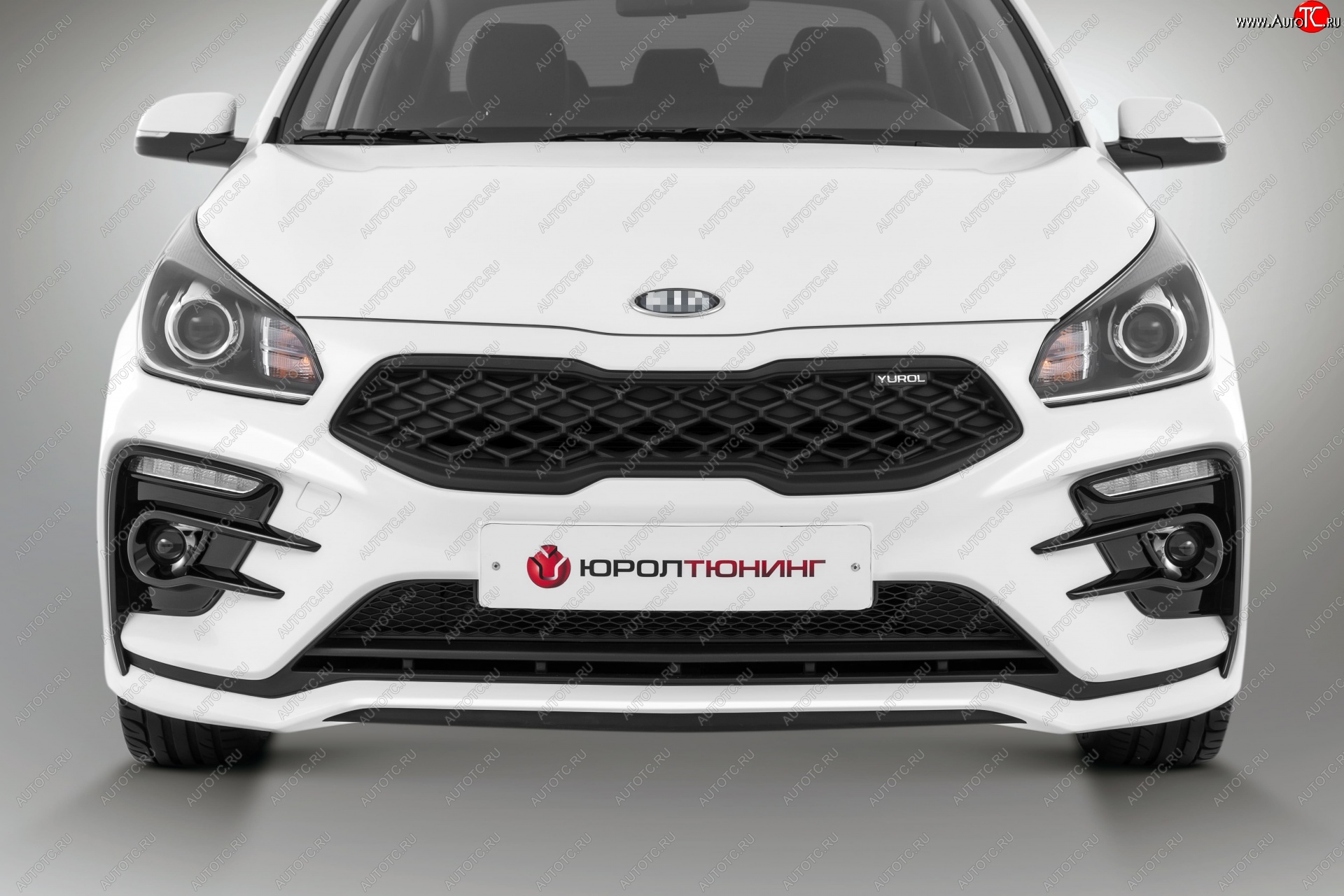 18 199 р. Передний бампер Kudos Romb  KIA Rio  4 FB (2016-2020) дорестайлинг седан (Под прямоугольные ДХО с ПТФ, Неокрашенный)  с доставкой в г. Майкоп