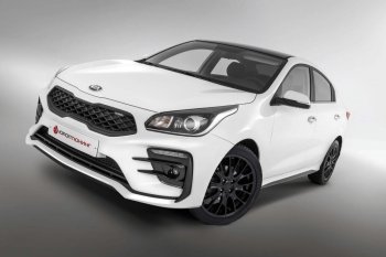 18 199 р. Передний бампер Kudos Romb  KIA Rio  4 FB (2016-2020) дорестайлинг седан (Под прямоугольные ДХО с ПТФ, Неокрашенный)  с доставкой в г. Майкоп. Увеличить фотографию 4
