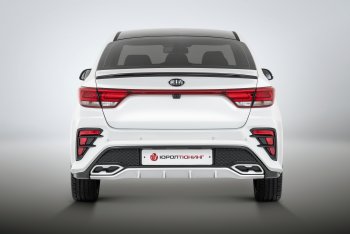 17 699 р. Задний бампер Kudos  KIA Rio  4 FB (2016-2020) дорестайлинг седан (Без парктроника, Неокрашенный)  с доставкой в г. Майкоп. Увеличить фотографию 4