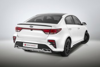 17 699 р. Задний бампер Kudos  KIA Rio  4 FB (2016-2020) дорестайлинг седан (Под парктроник, Неокрашенный)  с доставкой в г. Майкоп. Увеличить фотографию 3