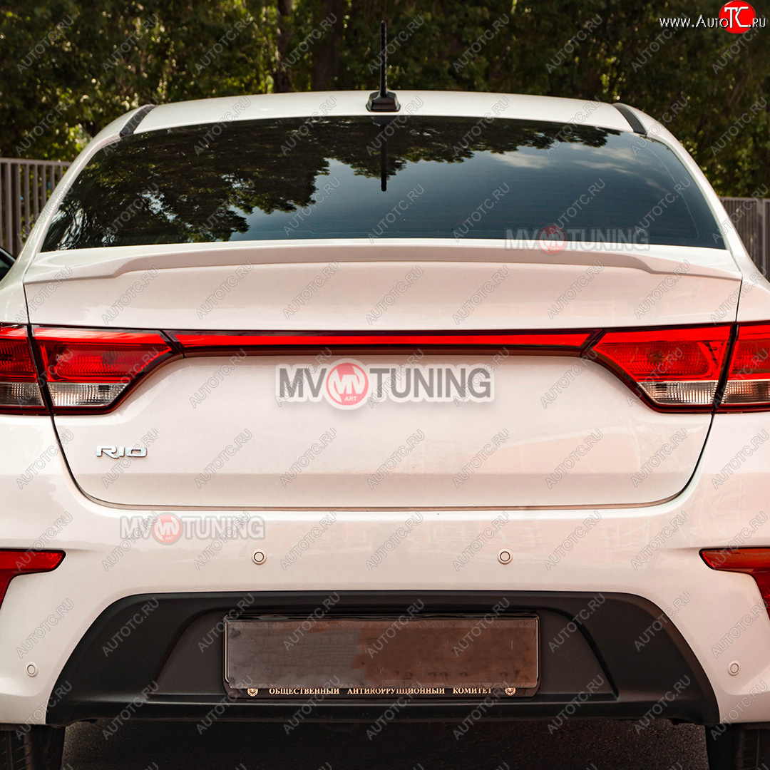 5 399 р. Лип спойлер MV-Tuning  KIA Rio  4 FB (2016-2020) дорестайлинг седан (Неокрашенный)  с доставкой в г. Майкоп