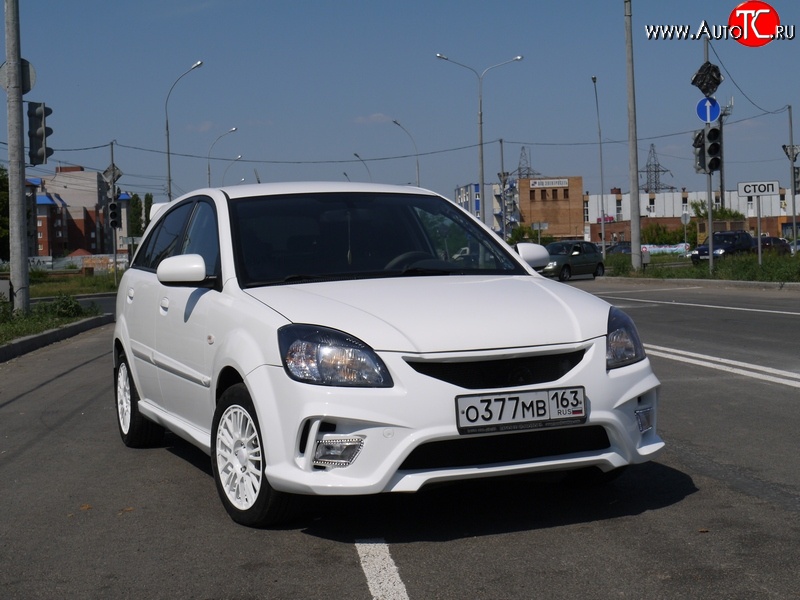 10 999 р. Передний бампер Vita Dm KIA Rio 2 JB дорестайлинг, хэтчбэк 5 дв. (2005-2009) (Без сетки, Неокрашенный)  с доставкой в г. Майкоп